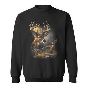 Whitetail Deer Vintage Buck Autumn Forest Wildlife Hunting Sweatshirt - Thegiftio UK