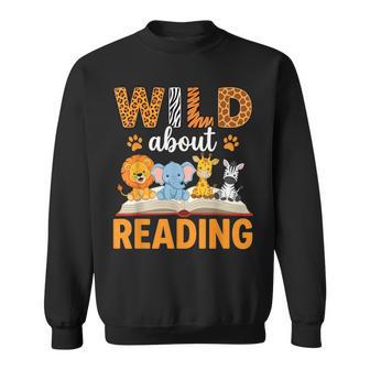Wild About Reading Reading Books Lovers Reader Librarian Sweatshirt - Thegiftio UK