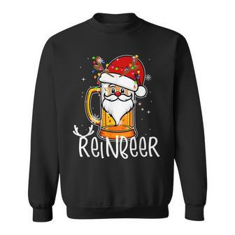 Winedeer Reinbeer Santa Hat Reindeer Couple Xmas Matching Sweatshirt - Thegiftio UK