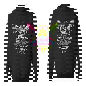 Women's Party Animals Baseball Monkey Sweatshirt - Monsterry