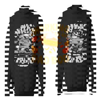 Working On My Dad Bod Thanksgiving Pregnancy Announcement Sweatshirt - Monsterry