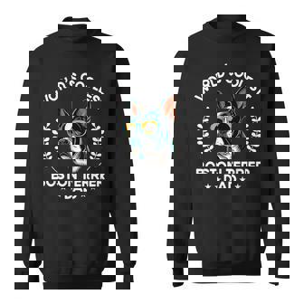 World's Coolest Dog Dad Papa メンズ ボストンテリア スウェットシャツ - Kawaiitshirt