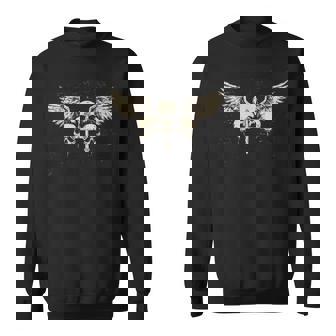 Y2k Grunge Skull Wings Gothic Emo Punk Aesthetic Sweatshirt | Mazezy