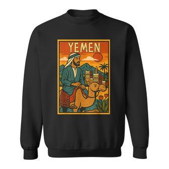 Yemen Traveling Retro Comic Yemen Sana'a Souvenir Trip Sweatshirt Unisex | Mazezy