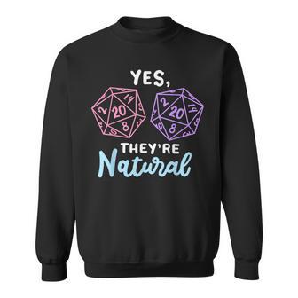 Yes They're Natural 20 D20 Dice Rpg Gamer Sweatshirt - Thegiftio UK