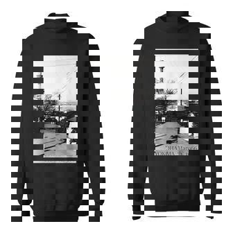 Yokohama Yamashita Pier 1966年3月 モノクローム写真 スウェットシャツ - Kawaiitshirt