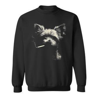Yorkie Dog Smoking Cigarette Cool Terrier Style Sweatshirt - Thegiftio UK
