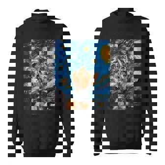 Yorkshire Terrier Dog Yorkie Starry Night Painting Sweatshirt | Mazezy