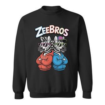 Zeebros Cute Zebra Duo For Zebros Lovers Sweatshirt - Thegiftio