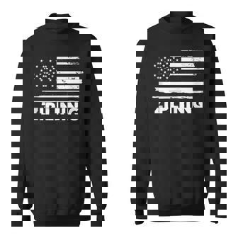 Ziplining Life USA Flag Patriotic Sports Tank Top Sweatshirt Unisex | Mazezy