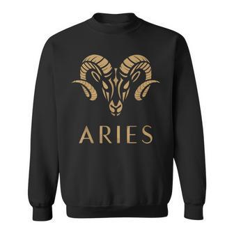 Zodiac Sign Aries Sign Constellation Birthday Horoscope Sweatshirt - Monsterry