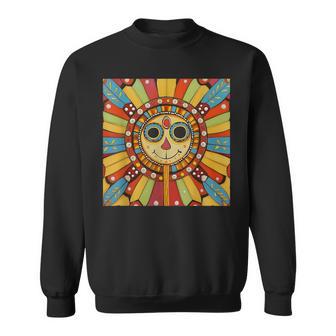 Zulu Beadwork Style Smiling Sun Sweatshirt Unisex | Mazezy