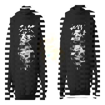 おもしろtシャツ パンダ 自転車 動物 メンズ グッズ かわいい おもしろ 服 長袖tシャツ スウェットシャツ - Kawaiitshirt