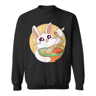 かわいい ウサギ 食べる ラーメン 漫画 カワイイ 食べ物 好き スウェットシャツ - Kawaiitshirt