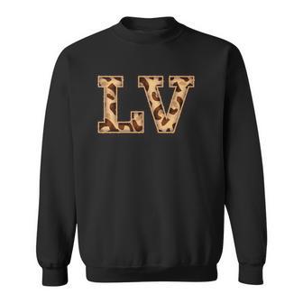 かわいい 文字 Lv イニシャル 名前 ヒョウ チーター動物 長袖tシャツ スウェットシャツ - Kawaiitshirt