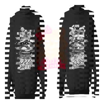 かわいいけど野生的な面白いアライグマの弓ミームかわいい動物のユーモア 長袖tシャツ スウェットシャツ - Kawaiitshirt