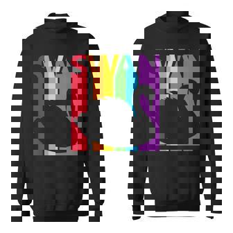 かわいいレインボースワンの鳥が好きな人 長袖tシャツ スウェットシャツ - Kawaiitshirt