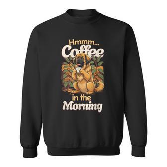 かわいいレオンベルガー犬と朝のコーヒー。 スウェットシャツ - Kawaiitshirt