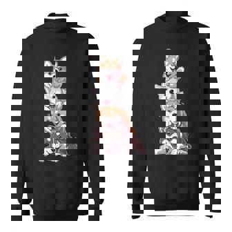 かわいい秋田犬が重ねて重ねられています スウェットシャツ - Kawaiitshirt