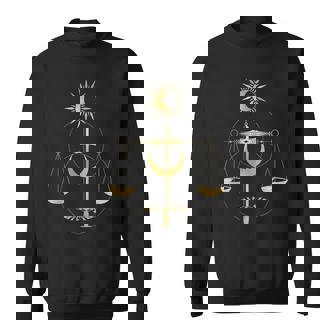 てんびん座 星座 タロット 正義 月 ホロスコープ スウェットシャツ - Kawaiitshirt