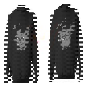 ねこシャー黒猫ver スウェットシャツ - Kawaiitshirt