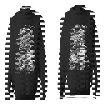 ひげを生やしたドラゴン 飲むアイスコーヒー 面白い動物 ミーム グランジ スウェットシャツ - Kawaiitshirt