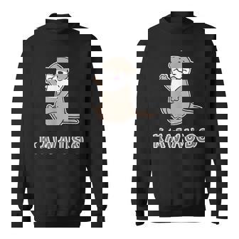 ゆるカワウソさん まるくん『はろー』 コツメカワウソ かわいい キャラクター イラスト スウェットシャツ - Kawaiitshirt