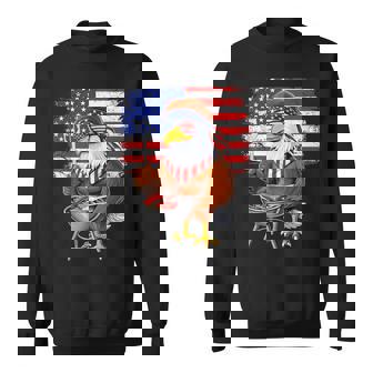 アメリカの白頭鷲、アメリカ国旗、バーベキュー、肉のグリル、愛国心、独立記念日、愛国心、誇り高きアメリカ人 スウェットシャツ - Kawaiitshirt