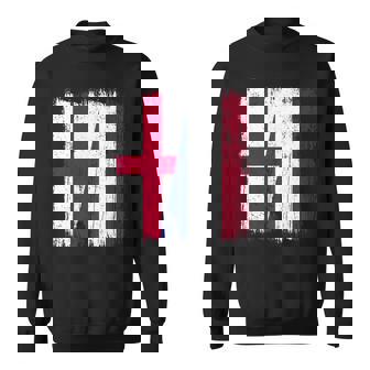 イングランド オランダ ハーフフラッグ イングリッシュ オランダ遺産 長袖tシャツ スウェットシャツ - Kawaiitshirt