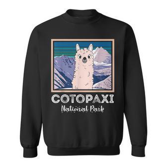 エクアドル山脈コトパクシ国立公園のかわいいラマ スウェットシャツ - Kawaiitshirt