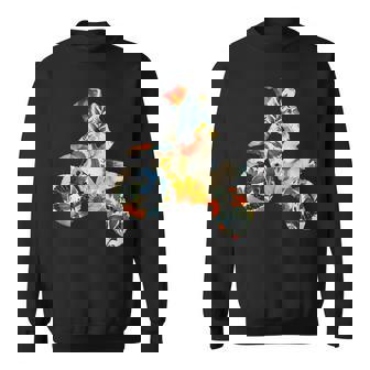 エレガントなシルエット フラワーアートピース フローラル モトクロス スウェットシャツ - Kawaiitshirt