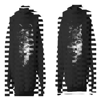 オオカミ 動物 モチーフ アート オオカミ 長袖tシャツ スウェットシャツ - Kawaiitshirt