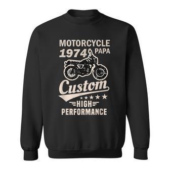 オートバイ バイク 2輪車 お父さん 祖父 1974年 生まれ 誕生日 ヴィンテージ 服 スウェットシャツ - Kawaiitshirt