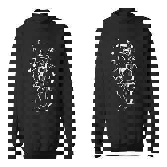 カエル 演奏 コントラバス 音符付き チェロ コントラバス スウェットシャツ - Kawaiitshirt
