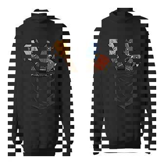 カジュアル ウクレレコレクション ポケットにハワイウクレレ スウェットシャツ - Kawaiitshirt