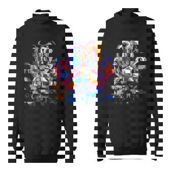 カラフルな動物の犬の足跡 スウェットシャツ - Kawaiitshirt