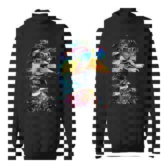 カラフルな虹色のアヒル マガモ ドレイク 小さなアヒル スウェットシャツ - Kawaiitshirt