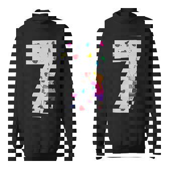 キッズ 7歳の誕生日パーティーケーキクライマークライムボルダリング スウェットシャツ - Kawaiitshirt