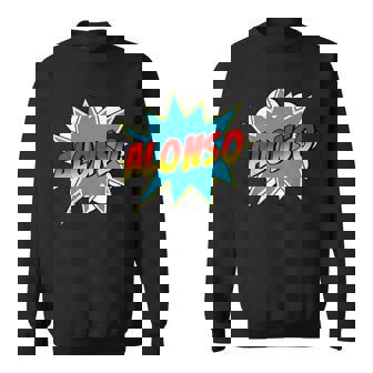 キッズ 男の子 アロンソ 名前 コミック 本 スーパーヒーロー スウェットシャツ - Kawaiitshirt