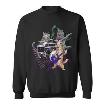 キャットバンド-ベース、ギター、ドラムセットのロックキティ スウェットシャツ - Kawaiitshirt