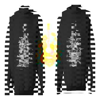 ギター 面白tシャツ おもしろ ギタリスト 服 音楽 メンズ キッズ ネタ 服 オリジナル 軽音 ひまわり スウェットシャツ - Kawaiitshirt