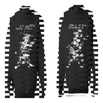 ギターを弾くクールな猫、ヘビーな「Meowtal」メタルパンクロックファン。 スウェットシャツ - Kawaiitshirt