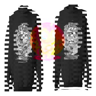 ギターを持った愛らしいポニー スウェットシャツ - Kawaiitshirt