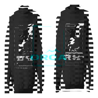 クジラと海を守るシャチ レトロなシャチのデザイン スウェットシャツ - Kawaiitshirt