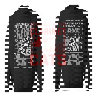 クラリネットとキャッツの面白いクラリネットプレーヤーがパワーアップ。 スウェットシャツ - Kawaiitshirt