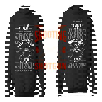 クレー射撃 散弾銃を使ったゴルフのようなもの ショットガン トラップ からのプル ピジョン クレー射撃 スウェットシャツ - Kawaiitshirt