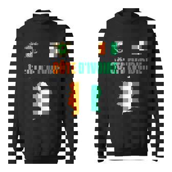 コートジボワール国旗 コートジボワール地図 スウェットシャツ - Kawaiitshirt