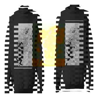 ゴッホ ひまわり 面白い 猫 アート 絵画 スウェットシャツ - Kawaiitshirt