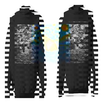 ゴッホ サメ 星月夜 ファニー レディース&メンズ スウェットシャツ - Kawaiitshirt