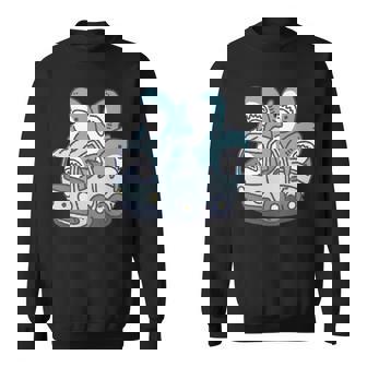 サメがたくさんトラックに 長袖tシャツ スウェットシャツ - Kawaiitshirt